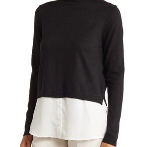 Women's Adrianna Papell Rolled Neck Twofer Sweater